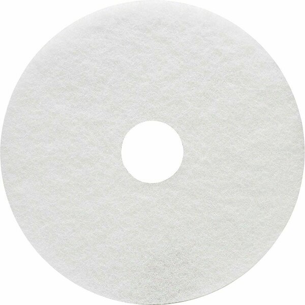 Genuine Joe Floor Cleaner Pad - 16in Diameter - White, 5PK GJO18405